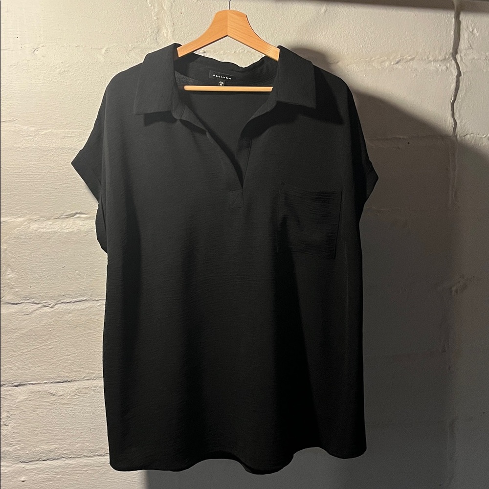 Pleione black dress shirt size 1X